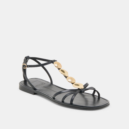 Faun Black Leather Sandals | Dolce Vita