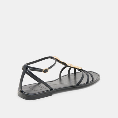Faun Black Leather Sandals | Dolce Vita