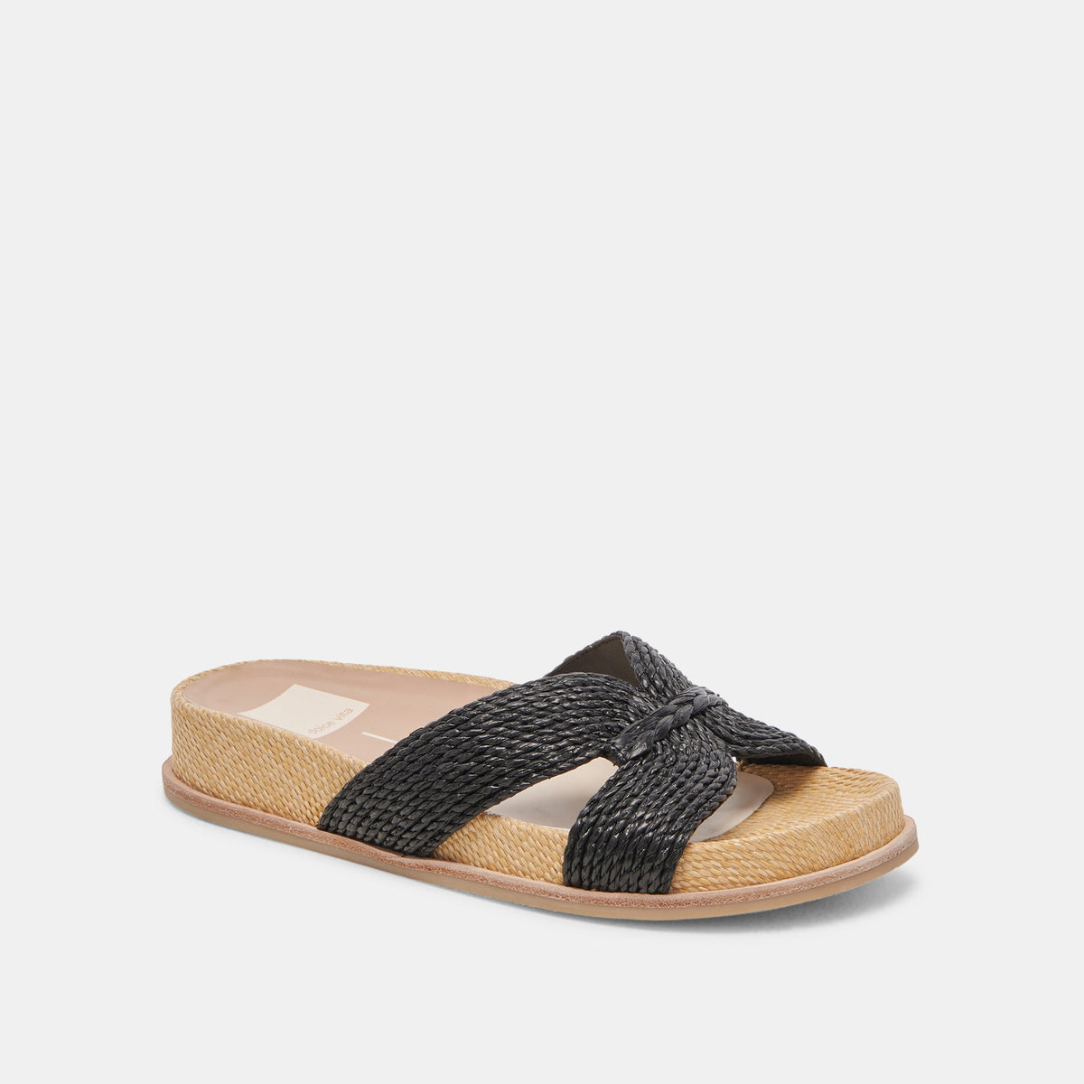 SELDA WIDE SANDALS ONYX RAFFIA | Dolce Vita