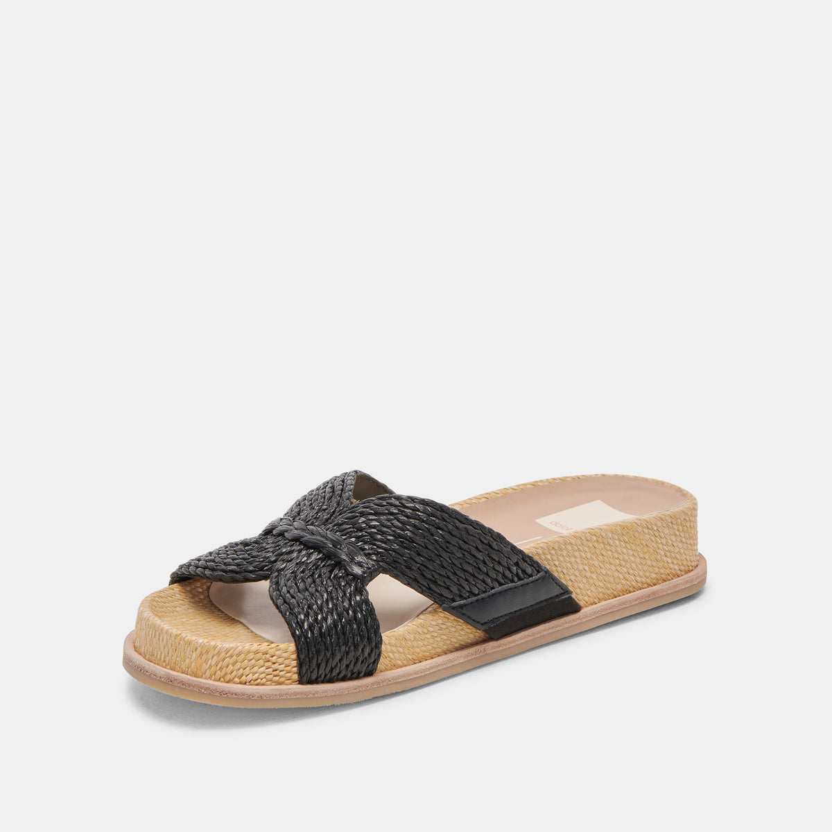 SELDA WIDE SANDALS ONYX RAFFIA | Dolce Vita