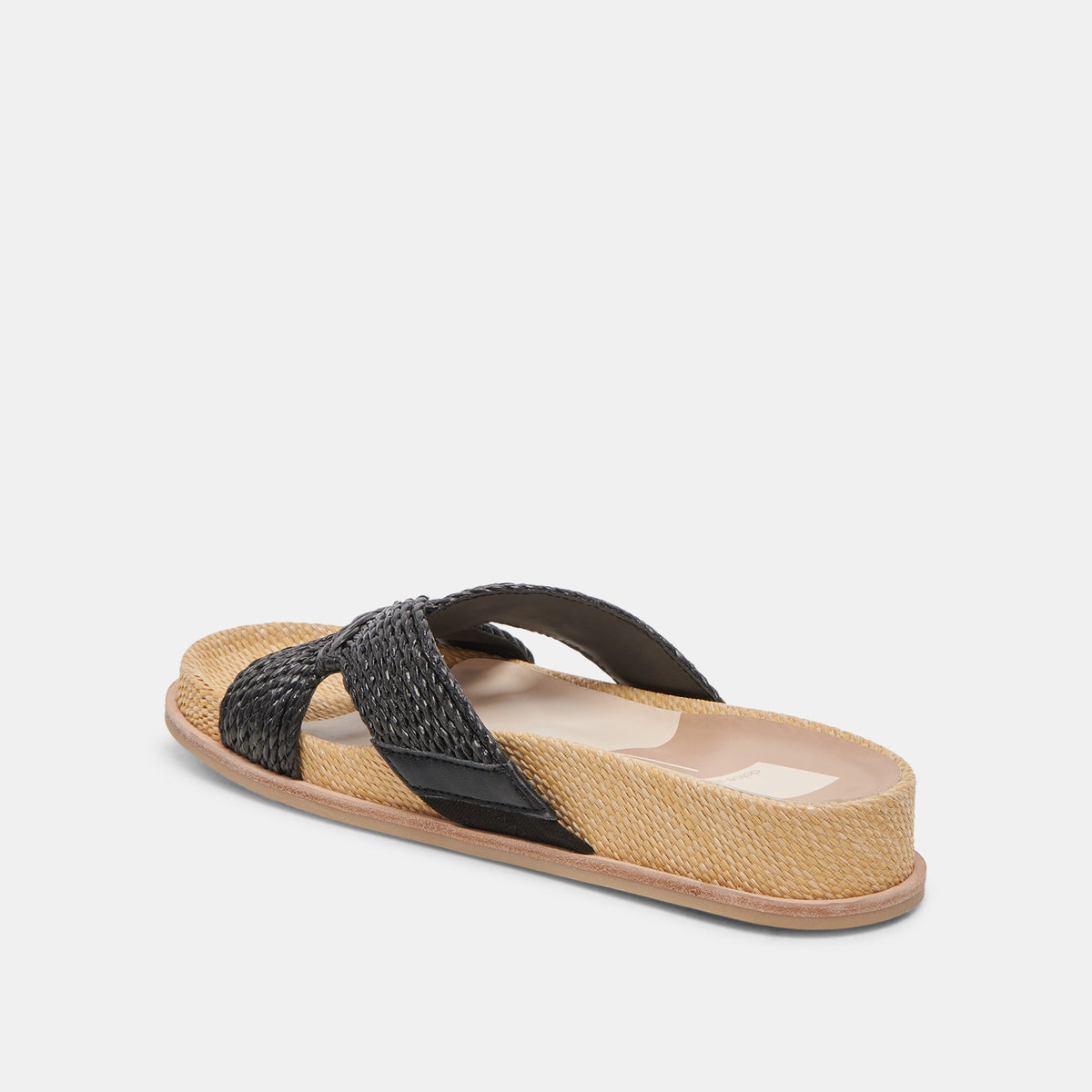 SELDA WIDE SANDALS ONYX RAFFIA | Dolce Vita