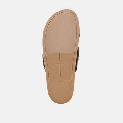SELDA WIDE SANDALS ONYX RAFFIA | Dolce Vita