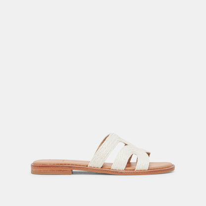 EMON SANDALS WHITE RAFFIA | Dolce Vita
