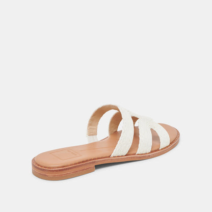 EMON SANDALS WHITE RAFFIA | Dolce Vita