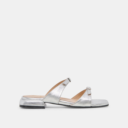 LAVERN SANDALS SILVER METALLIC LEATHER | Dolce Vita