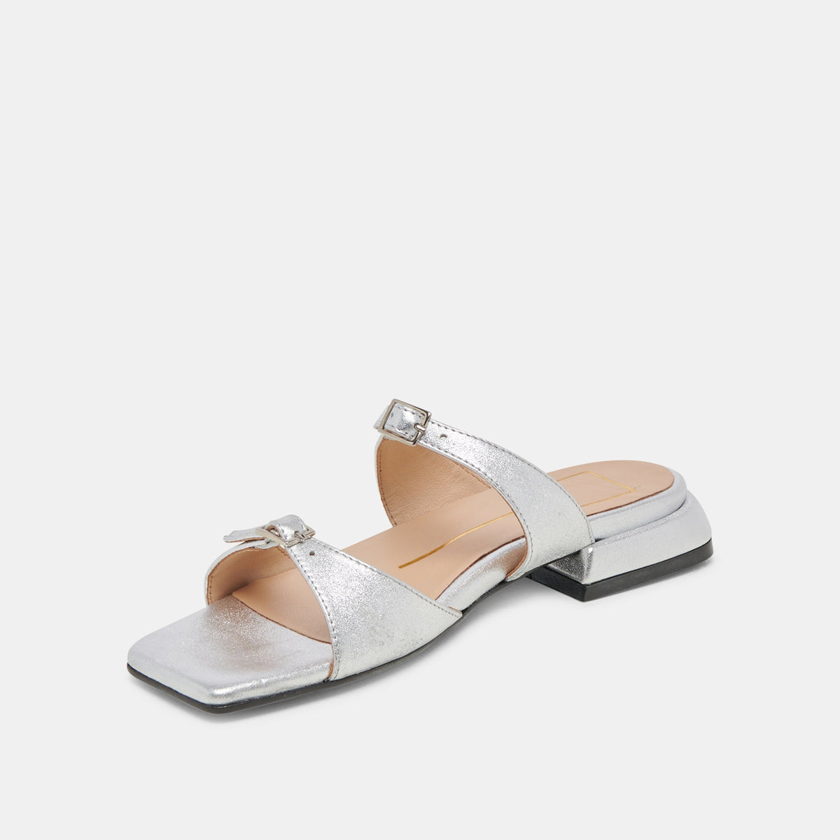 LAVERN SANDALS SILVER METALLIC LEATHER | Dolce Vita