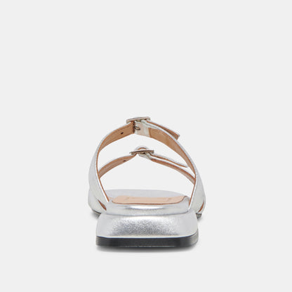 LAVERN SANDALS SILVER METALLIC LEATHER | Dolce Vita