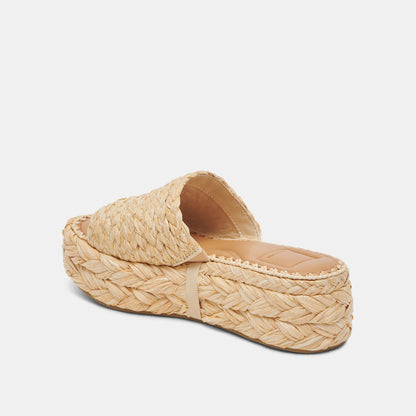 Chavi Wide Sandals LT Natural Raffia | Dolce Vita