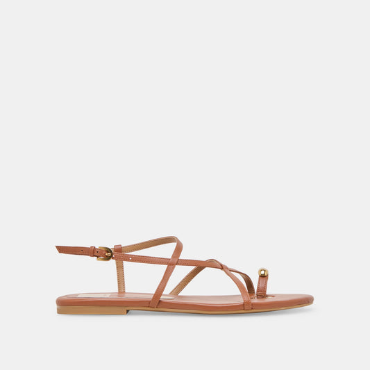 KESHA SANDALS COGNAC LEATHER | Dolce Vita