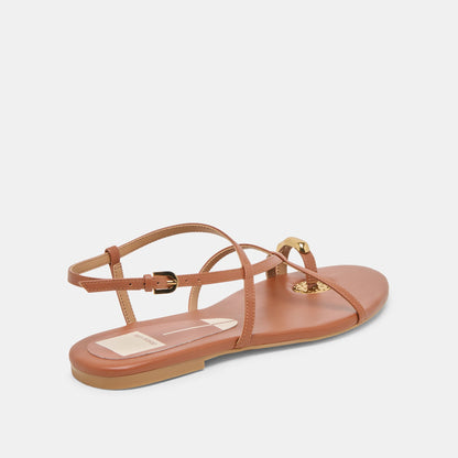 KESHA SANDALS COGNAC LEATHER | Dolce Vita