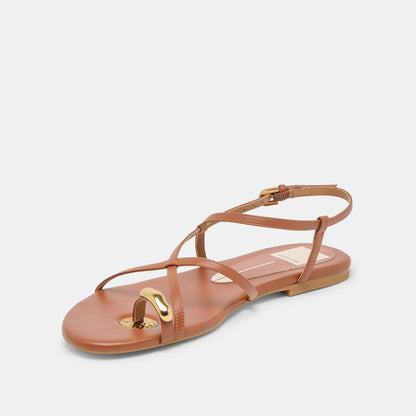 KESHA SANDALS COGNAC LEATHER | Dolce Vita