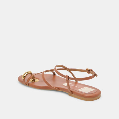 KESHA SANDALS COGNAC LEATHER | Dolce Vita