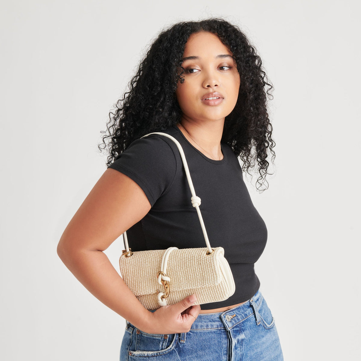 Alice Natural Raffia Shoulder Bag | Dolce Vita