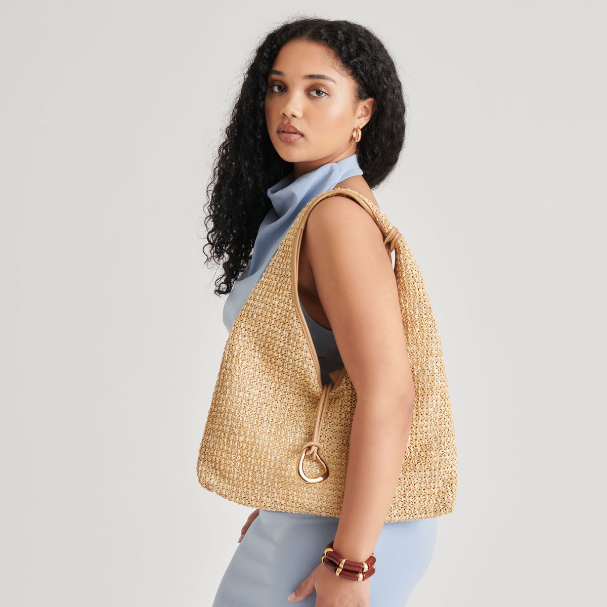 MISSIE TOTE NATURAL RAFFIA | Dolce Vita