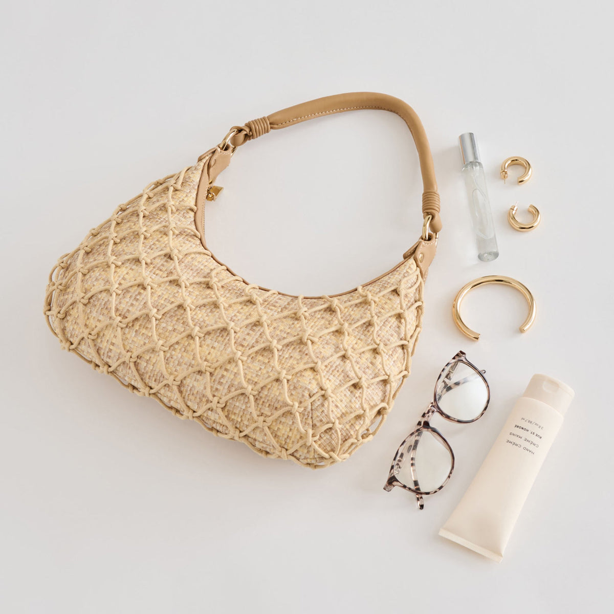 POSITANO SHOULDER BAG NATURAL RAFFIA | Dolce Vita