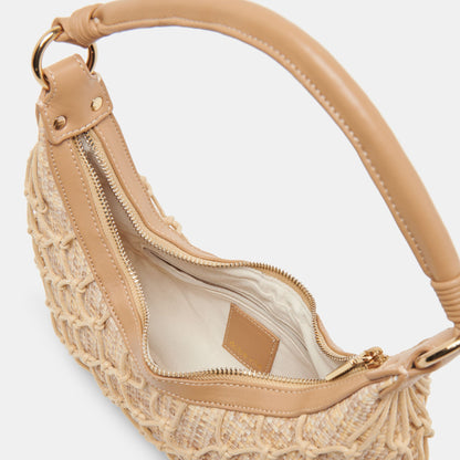 POSITANO SHOULDER BAG NATURAL RAFFIA | Dolce Vita