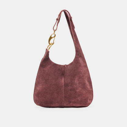Johnnie Burgundy Suede Shoulder Bag | Dolce Vita