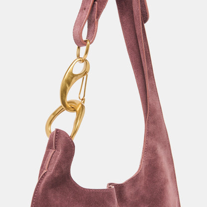 Johnnie Burgundy Suede Shoulder Bag | Dolce Vita
