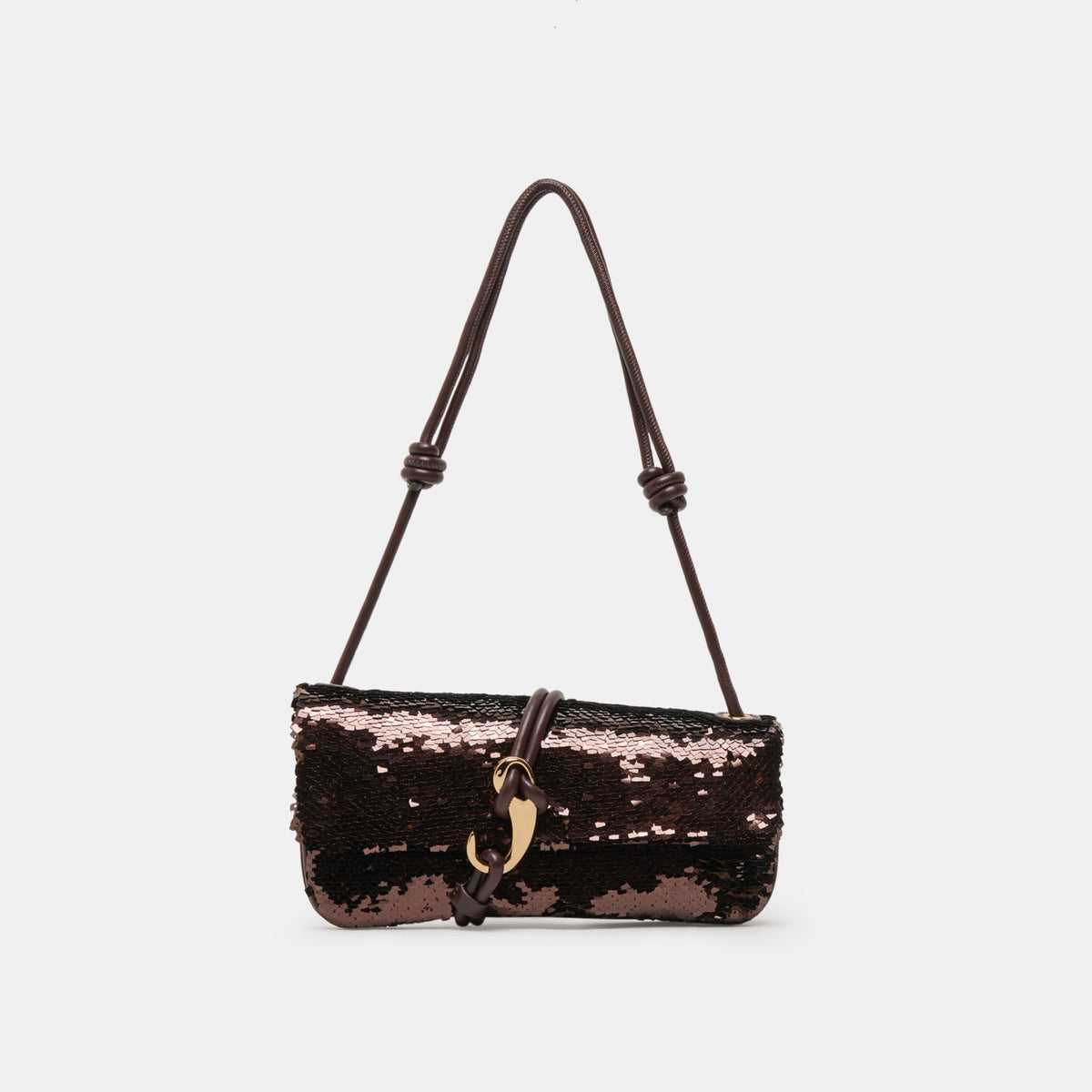ALICE SHOULDER BAG BROWN SEQUIN STELLA | Dolce Vita