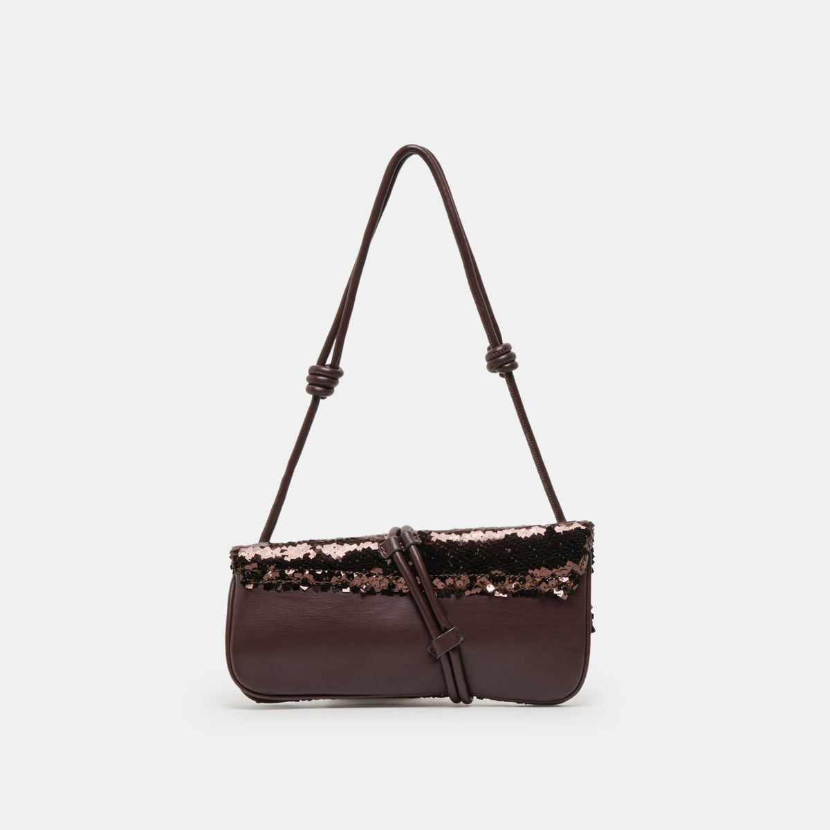 ALICE SHOULDER BAG BROWN SEQUIN STELLA | Dolce Vita