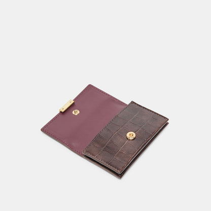 Mini-Me Brown Croco Stella Wallet | Dolce Vita