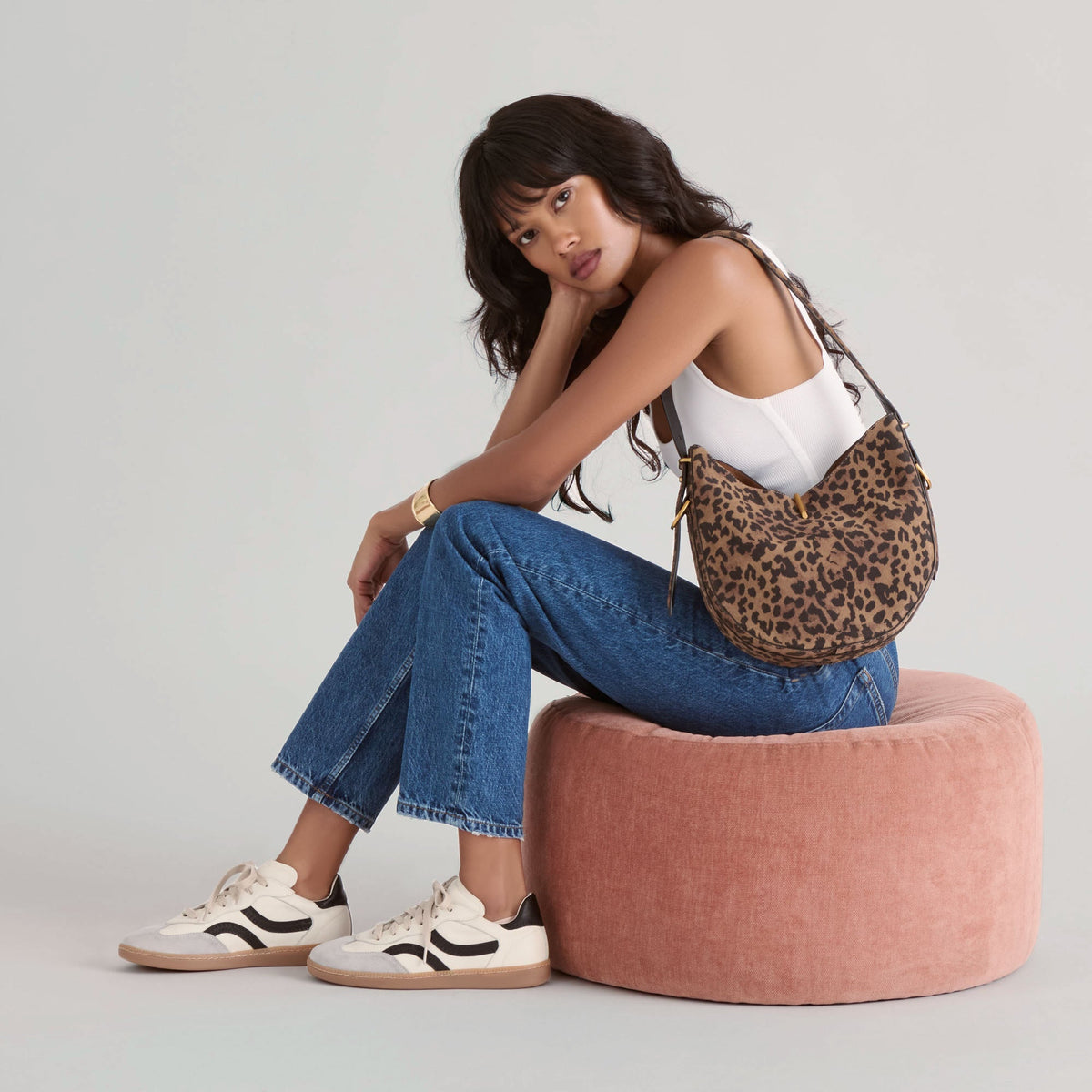 Bree Leopard Suede Shoulder Bag | Dolce Vita