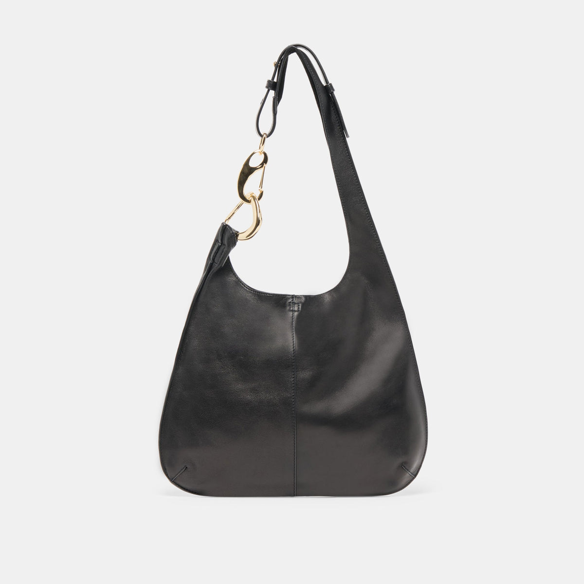 Johnnie Black Leather Shoulder Bag | Dolce Vita
