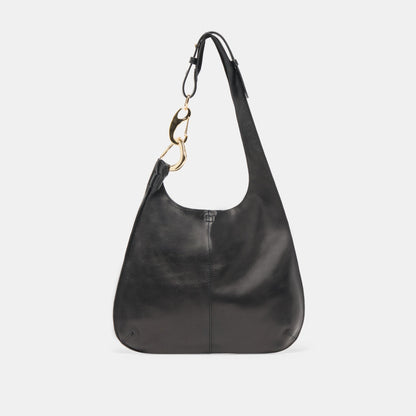 Johnnie Black Leather Shoulder Bag | Dolce Vita