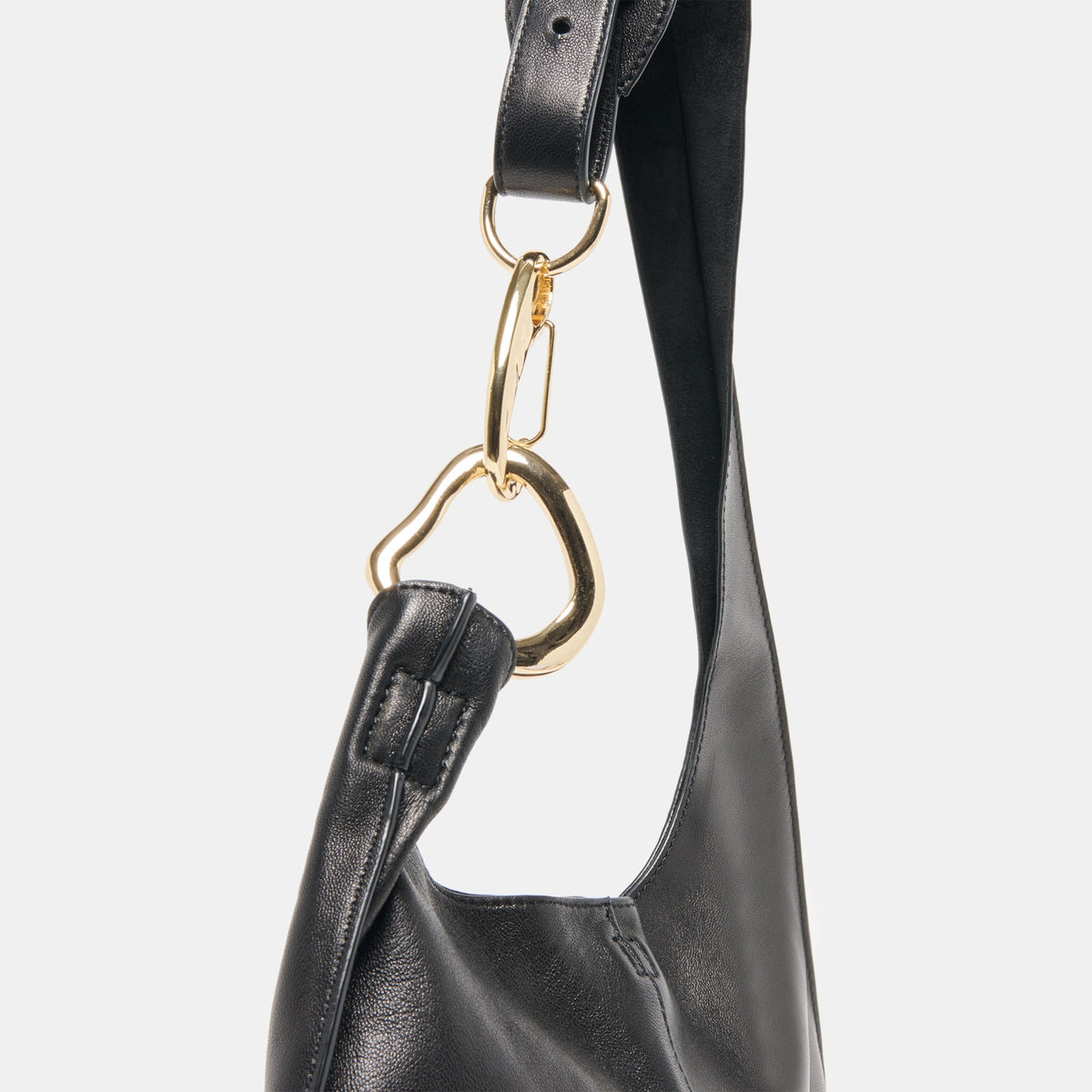 Johnnie Black Leather Shoulder Bag | Dolce Vita