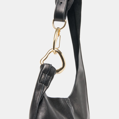 Johnnie Black Leather Shoulder Bag | Dolce Vita