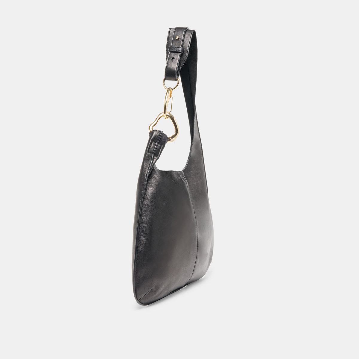 Johnnie Black Leather Shoulder Bag | Dolce Vita