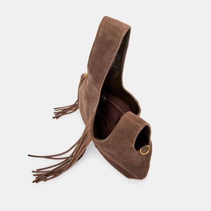 Zury Espresso Suede Handbag | Dolce Vita