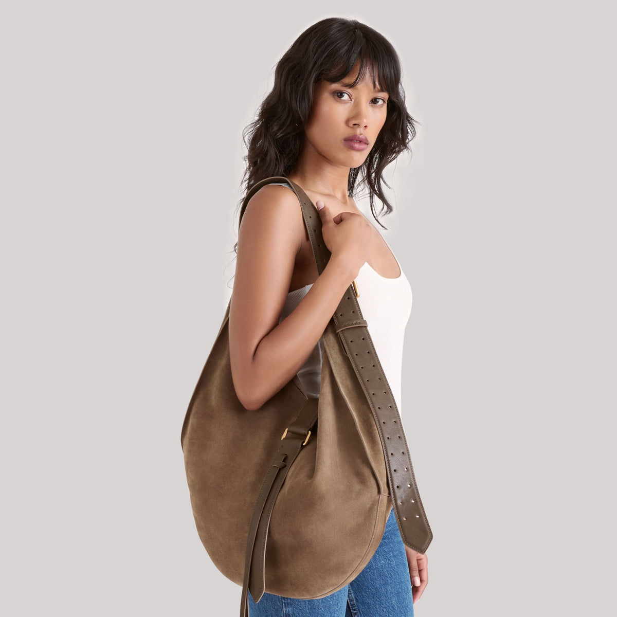 Oakley Olive Suede Tote | Dolce Vita