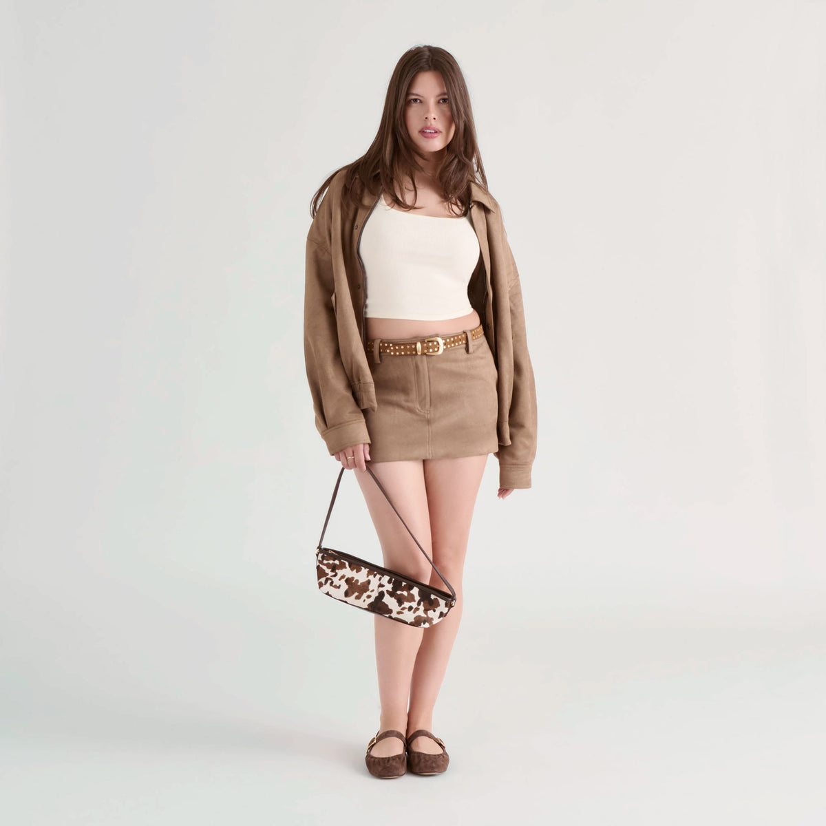 Savaii Cocoa Calf Hair Shoulder Bag | Dolce Vita