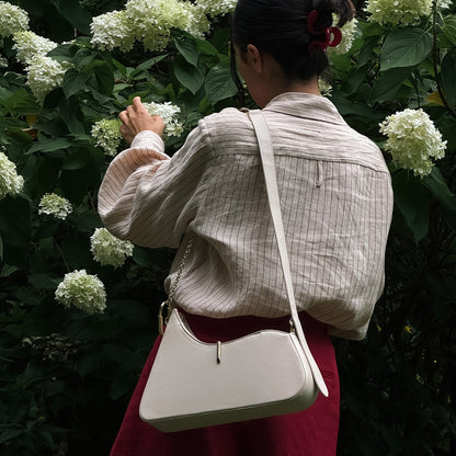 Prya Creme Leather Shoulder Bag | Dolce Vita