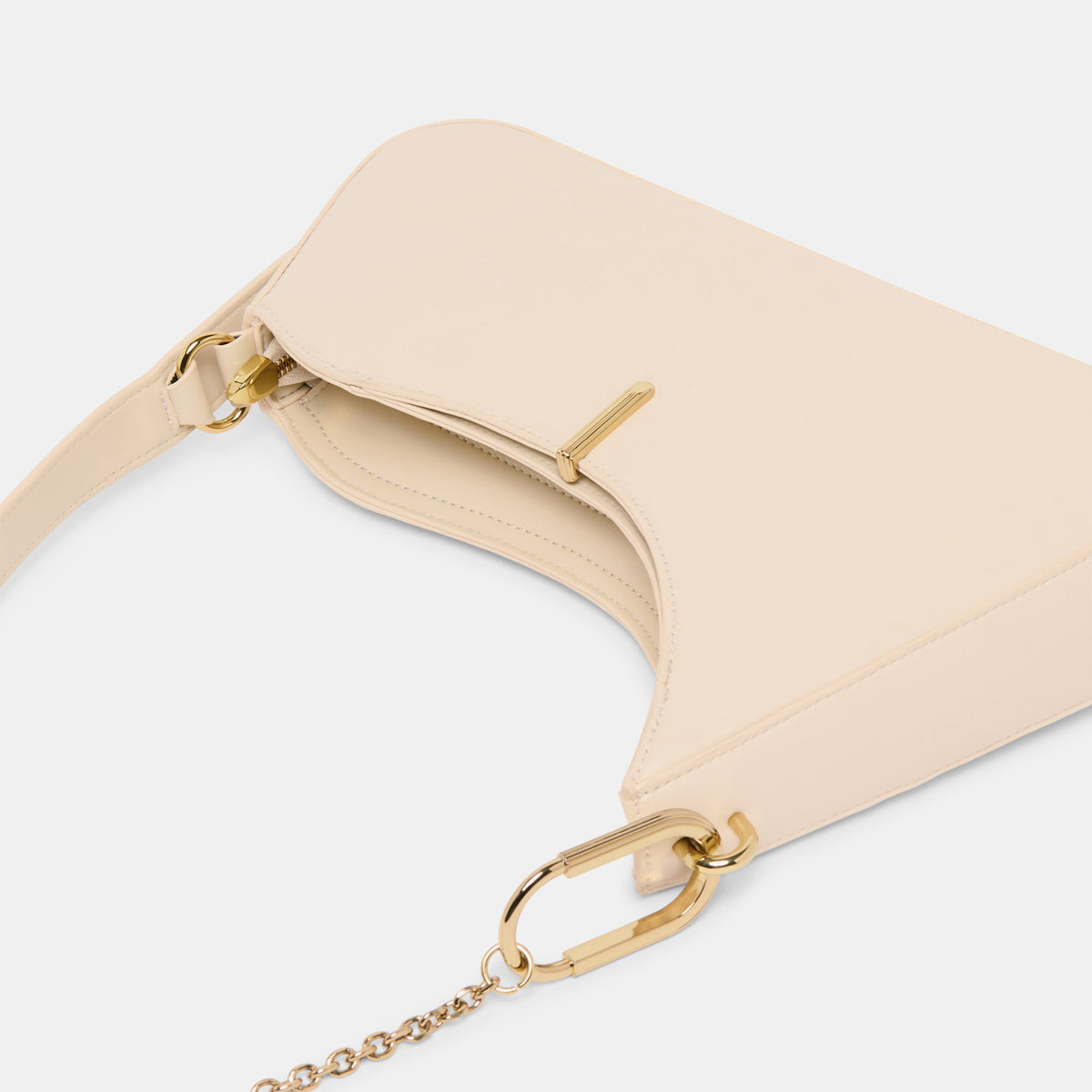 Prya Creme Leather Shoulder Bag | Dolce Vita