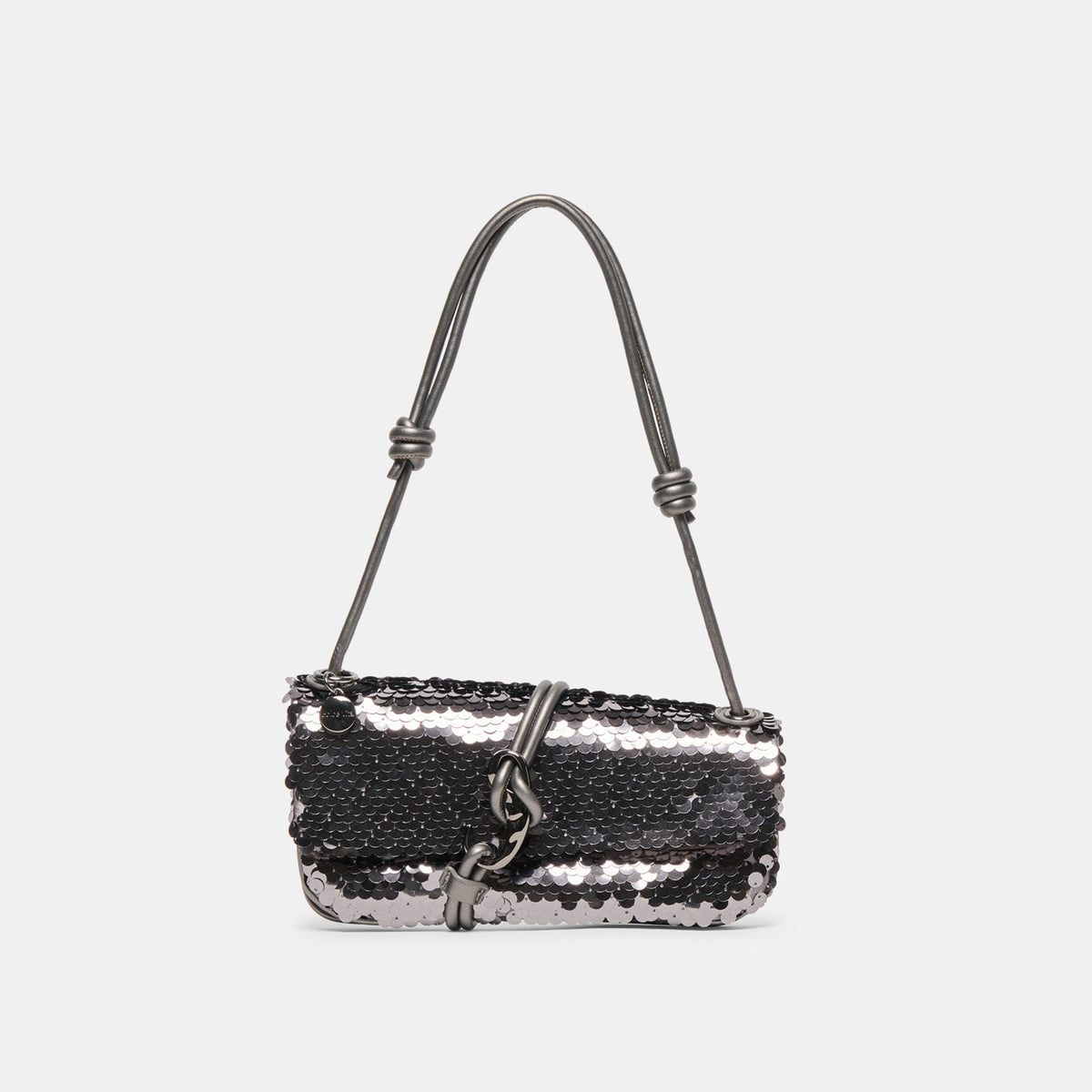 Alice Gunmetal Sequin Shoulder Bag | Dolce Vita