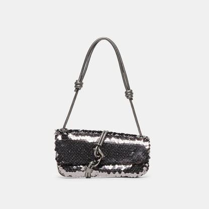 Alice Gunmetal Sequin Shoulder Bag | Dolce Vita