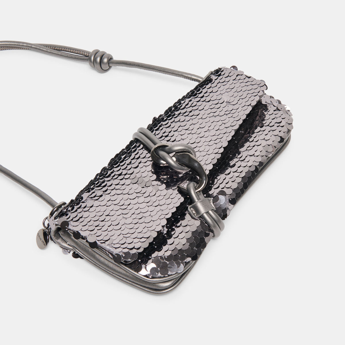 Alice Gunmetal Sequin Shoulder Bag | Dolce Vita