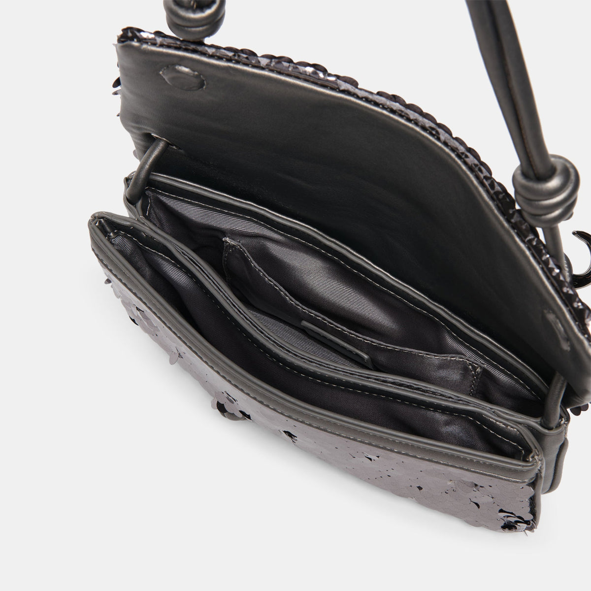 Alice Gunmetal Sequin Shoulder Bag | Dolce Vita