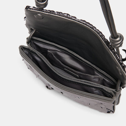 Alice Gunmetal Sequin Shoulder Bag | Dolce Vita