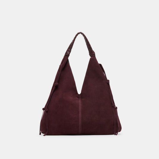 Merrick Burgundy Suede Tote | Dolce Vita