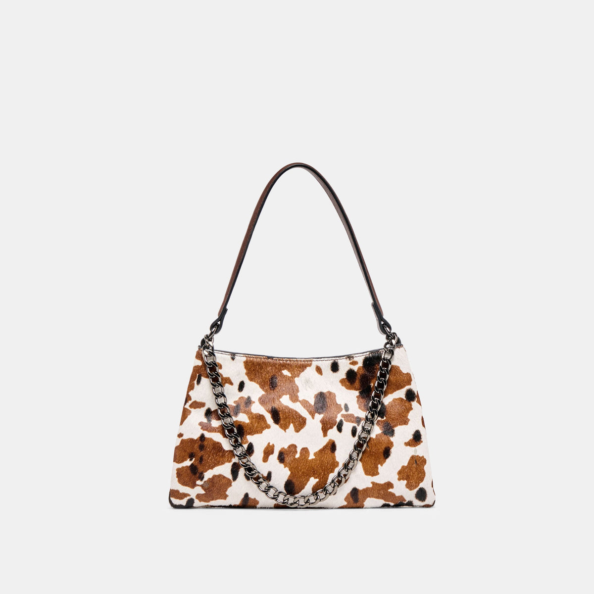 Jagger Cocoa Calf Hair Shoulder Bag | Dolce Vita