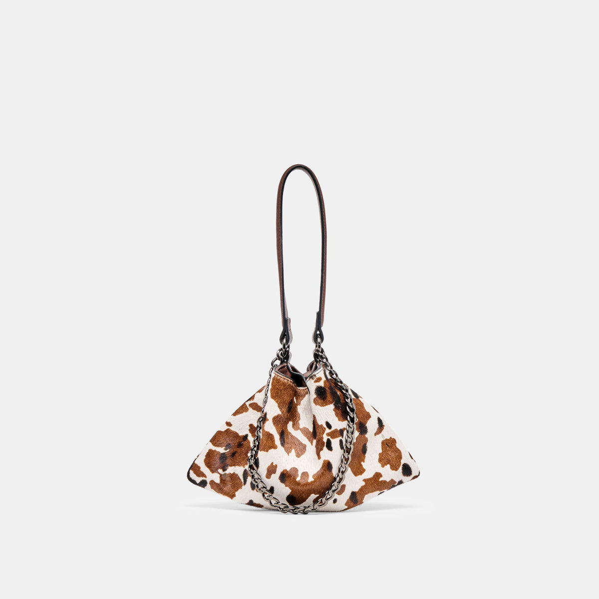 Jagger Cocoa Calf Hair Shoulder Bag | Dolce Vita