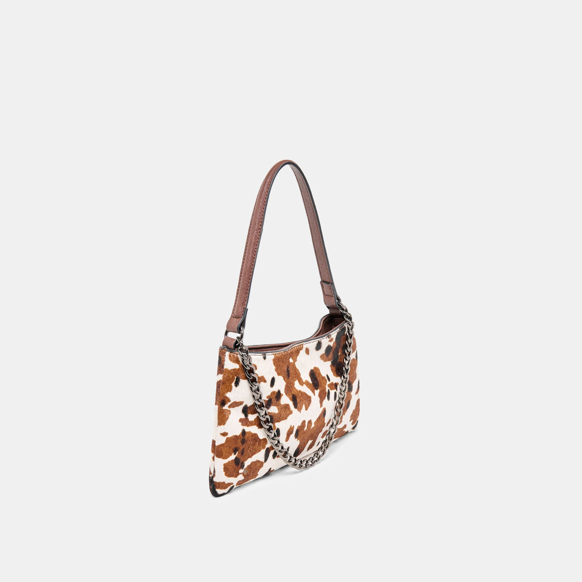 Jagger Cocoa Calf Hair Shoulder Bag | Dolce Vita