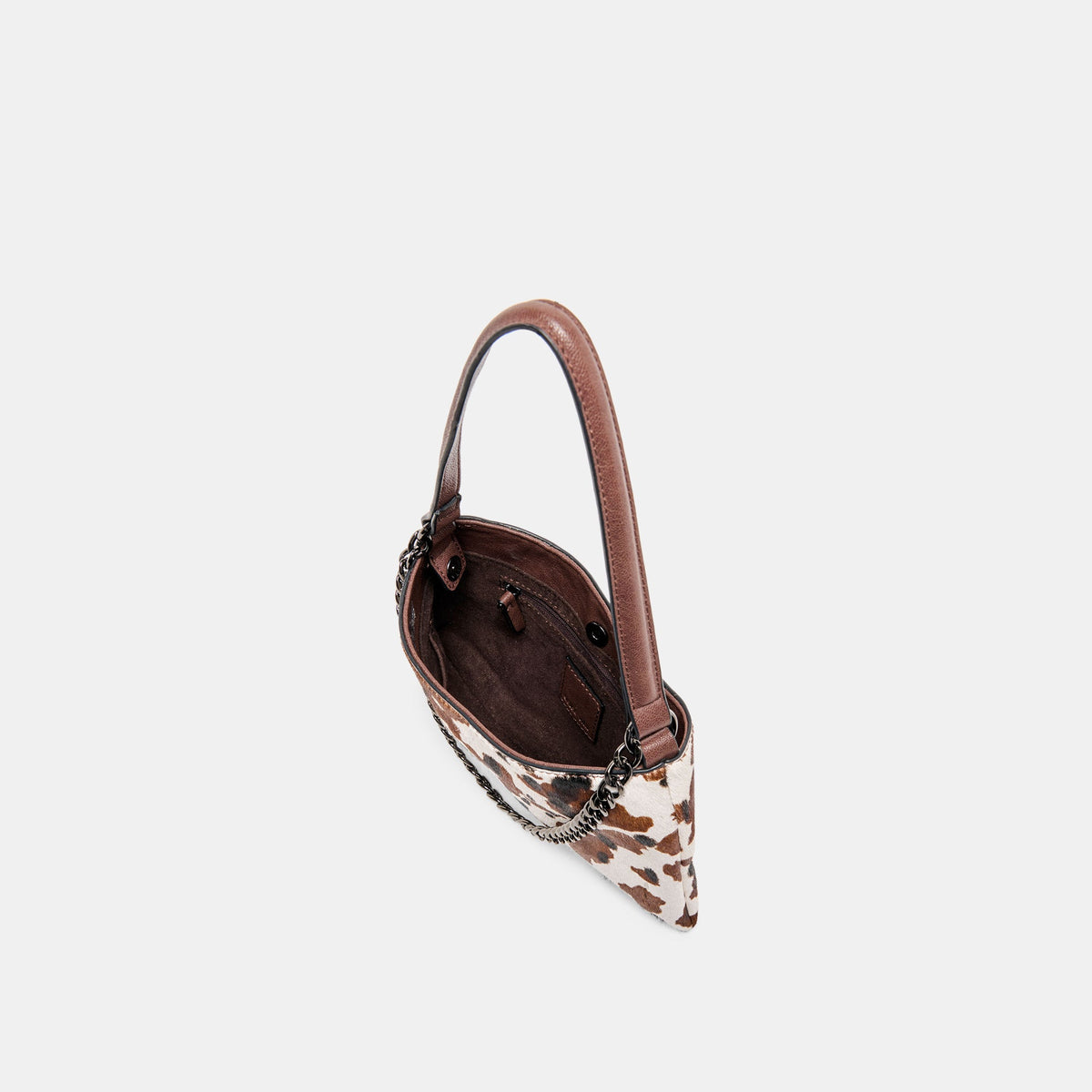 Jagger Cocoa Calf Hair Shoulder Bag | Dolce Vita