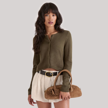 Boracay Brown Suede Shoulder Bag | Dolce Vita