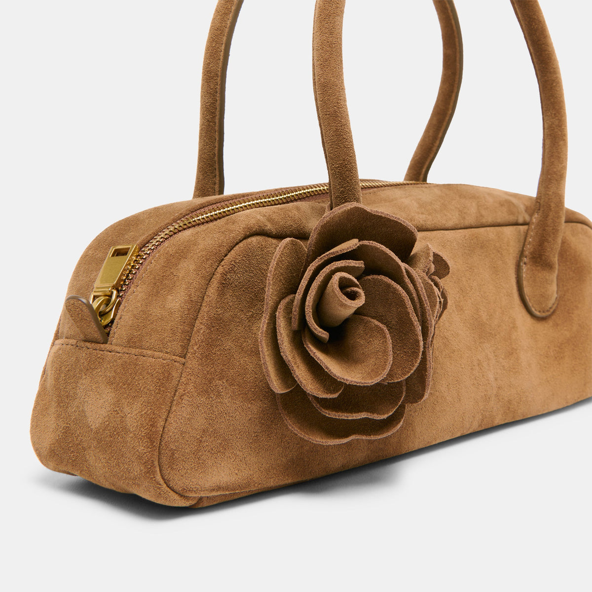 Boracay Brown Suede Shoulder Bag | Dolce Vita