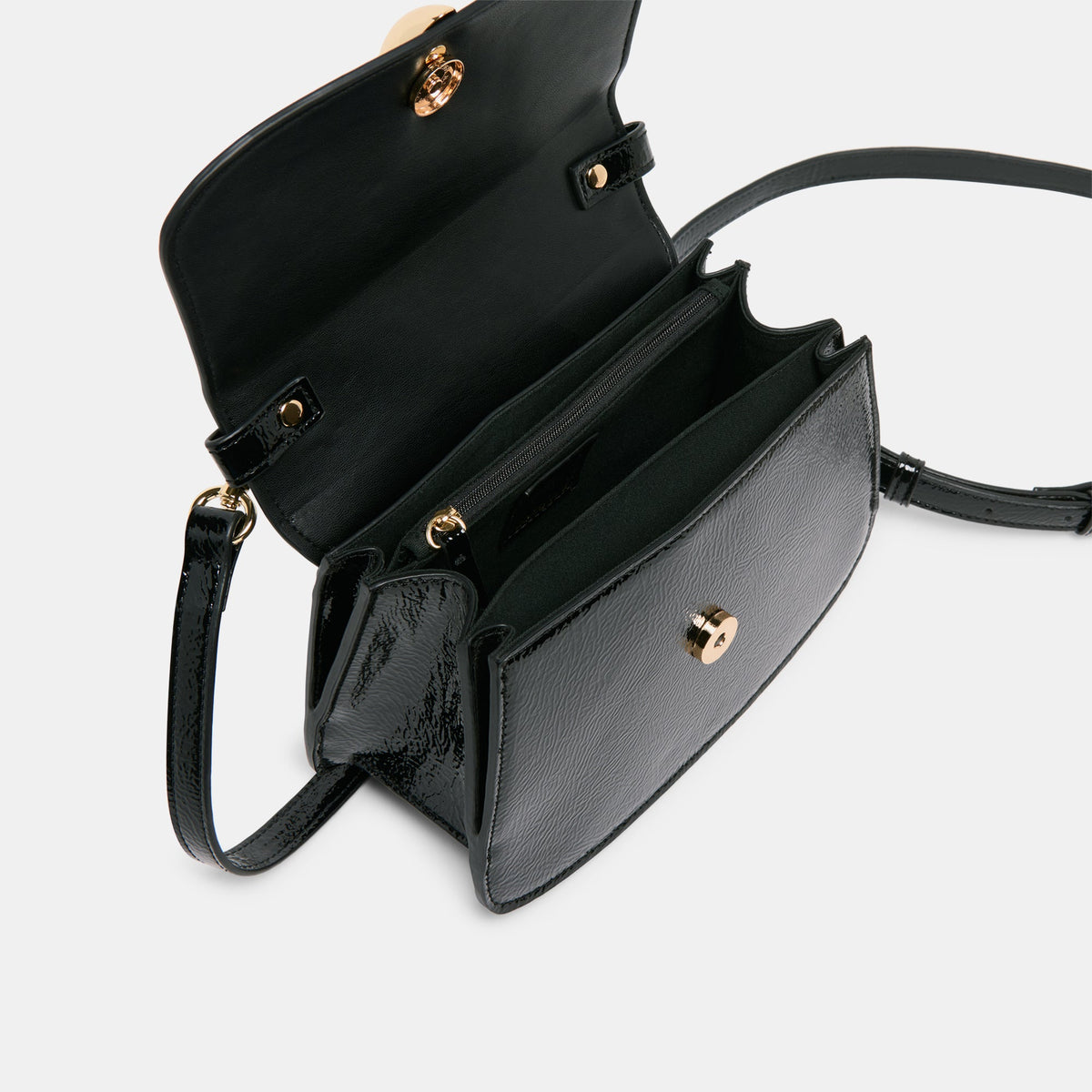 Lucia Black Crackled Stella Crossbody | Dolce Vita