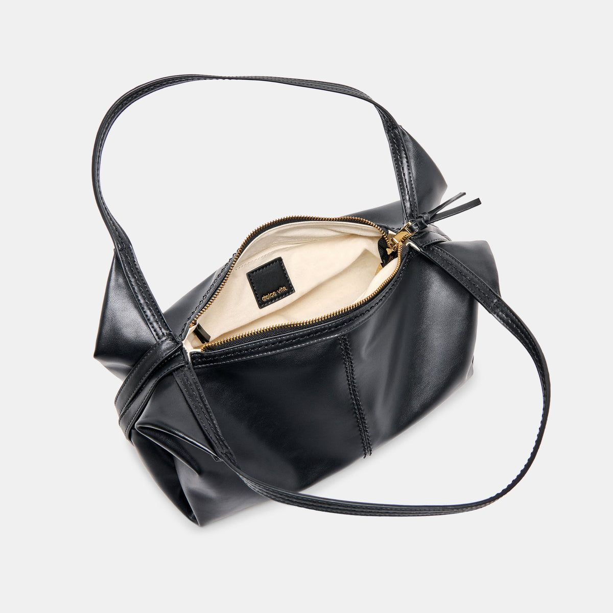 Billy Black Leather Shoulder Bag | Dolce Vita